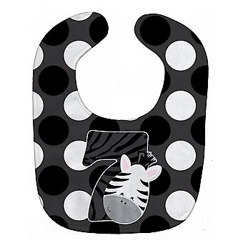 Carolines Schätze BB9014BIB Zoo Monat 7 Zebra Baby Lätzchen