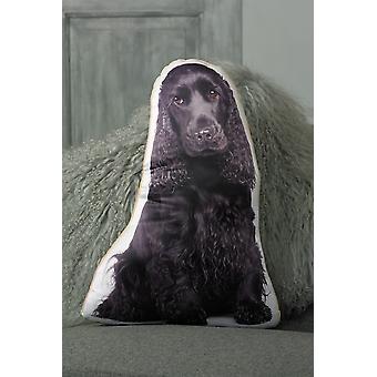 Spaniel di cocker nero adorabile a forma di cuscino