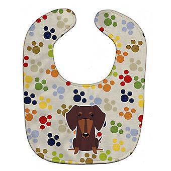 Carolines Schätze BB5960BIB Pawprints Dackel Schoko Baby Lätzchen